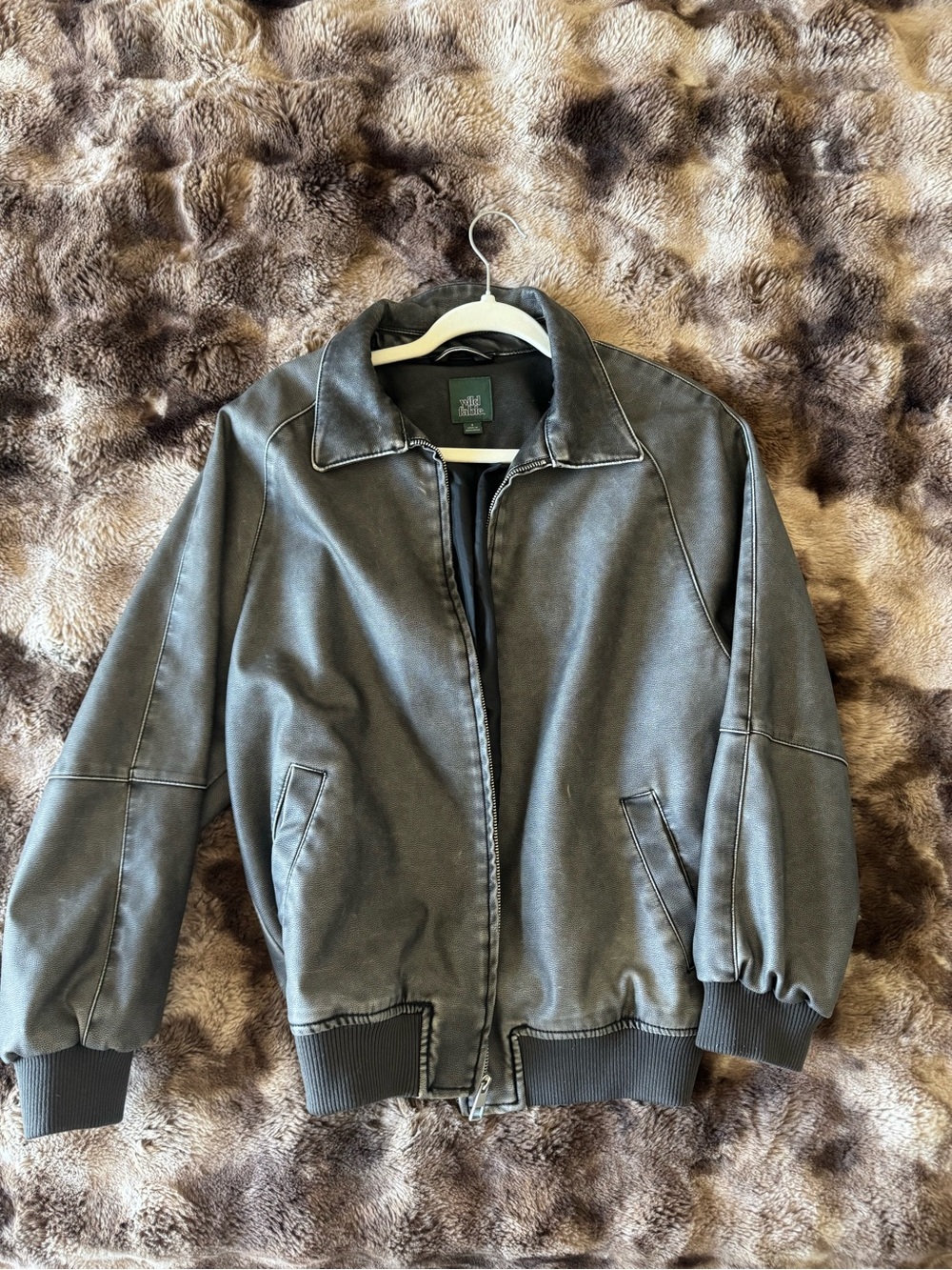 Men's Casual Bomber Jacket in Charcoal Gray